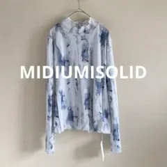 MIDIUMISOLID シアーハイネックプリントインナー マーブル　総柄のサムネイル