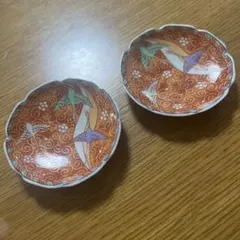 和食器 豆皿 2枚セット 鶴文様のサムネイル