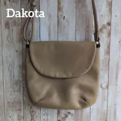 【Dakota】ダコタ レザーショルダーバッグ 牛革製 シンプル ベージュ
