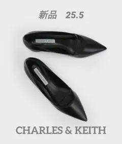 新品CHARLES & KEITH　ローヒールポインテッドトゥパンプス25.5のサムネイル