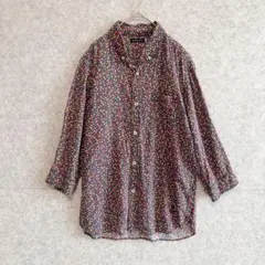 【アーバンリサーチ】 リネン混 花柄 フラワー 総柄 ボタンダウン シャツ 40