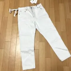 niko and ... TAPERED DENIM XS ホワイト　ニコアンド