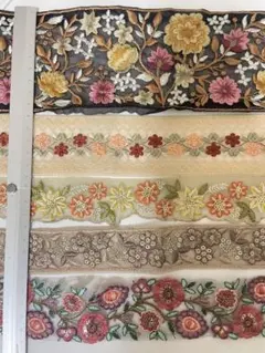 【お試しセット】インド刺繍リボン 30cm×5本、50cm×5本(no.103)