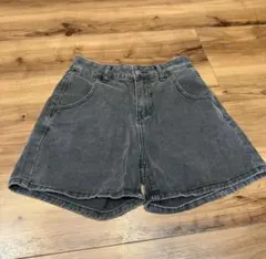ダークグレー デニム ショートパンツ ハイウエストS