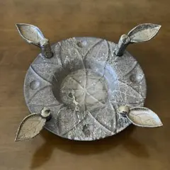 2001年　シーガル社　ピューター　カエルとトンボの花器　キャンドルホルダー 2001年 シーガル社 ピューター カエルとトンボの花器 キャンドル
