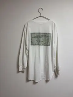 ホワイト長袖Tシャツ バックプリント・刺繍