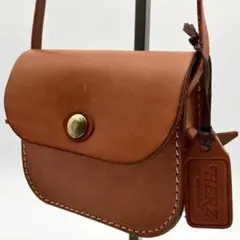 【美品】ヘルツ　レザー　ショルダーバッグ 斜め掛け　ブラウン　ユニセックス