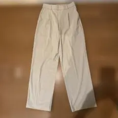 UNIQLO タックワイドパンツ/丈長め　ベージュ Mサイズ