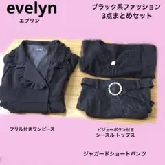 evelyn エブリン　ブラック系ファッション　3点まとめセット