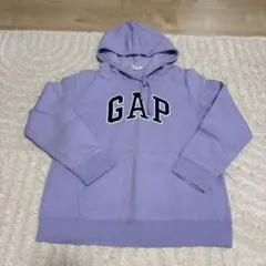 GAP ロゴ パーカー パープル L 裏起毛