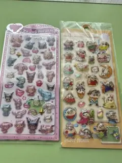 サンリオキャラクターとクレヨンしんちゃんのシール　2枚セット