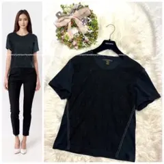 美品 ルイヴィトン フラワーレース切替 ロールスリーブ Tシャツ トップスのサムネイル