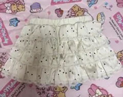 SPINNS ミニフレアスカート　ドッド柄水玉ホワイト　姫ギャル　ウィッシュコアのサムネイル
