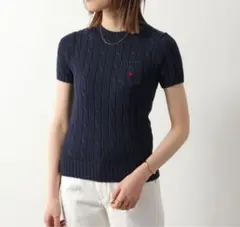 【希少】ポロラルフローレン　ケーブルニットセーター　ネイビー　Sサイズ