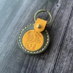 レザークラフト パグキーホルダー コインケース