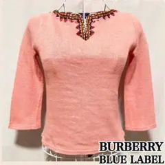 美品 バーバリー ブルーレーベル カットソー トップス 七分丈 ボートネック M