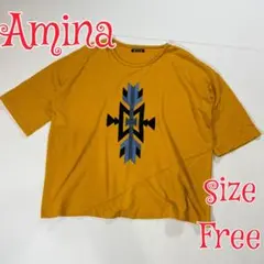 Amina 半袖 オーバーサイズTシャツ イエロー フリーサイズ ユニセックスのサムネイル