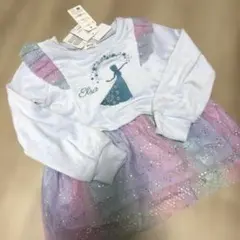 アナ雪　エルサ　キラキラ　ベロア　トレーナー　プルオーバー　120cm