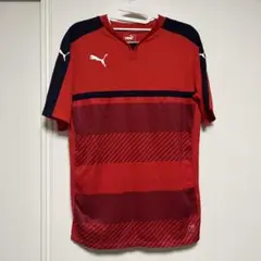 Puma レッド ネイビー ストライプ Tシャツ　XL