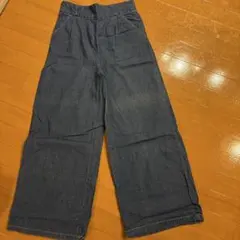 ダークブルー ワイドパンツ Mサイズ