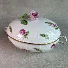 百貨店購入☆ヘレンド ウィーンの薔薇 蓋付きカップ 175年バック 