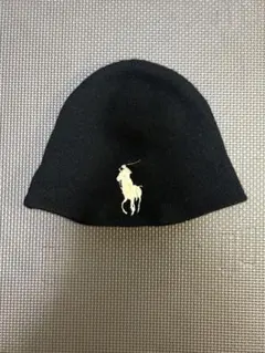 t*様 Ralph Lauren 黒 ニット帽 ポロ刺繍