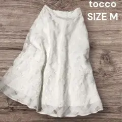 tocco closet フレアスカート ホワイト M 裾レースのサムネイル