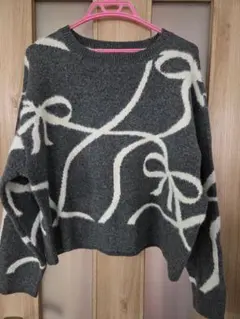 ☆axesfemme☆リボン柄ニットセーター F