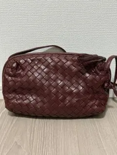 BOTTEGA VENETA イントレチャート ハンドバッグ バニティ ボルドー