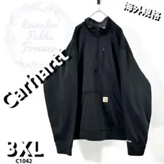 カーハートジャージC1042裏フリース大ロゴブラック黒3XLアメリカ古着