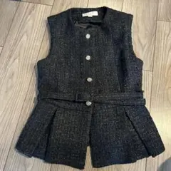 ZARA ブラック ツイード ベスト XS
