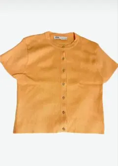 【ZARA】リブ編み ショートスリーブ カーディガン