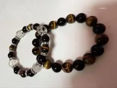 タイガーズアイ✳︎クリスタルブレスレット✳︎2本セット