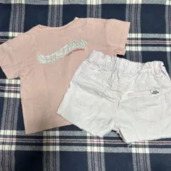 littleWEEKEND ピンク Tシャツとショートパンツセット 90cm