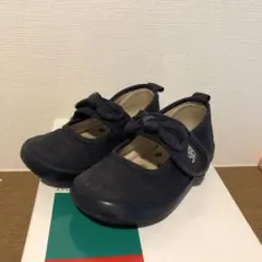 BEBE ネイビー リボン付きシューズ 15.0 入園式　入学式