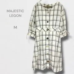 マジェスティックレゴン ワンピース 半袖 チェック柄 レトロ ガーリー M