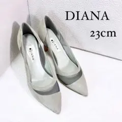 DIANA ダイアナ 23cm グレースエード×チェック パンプス