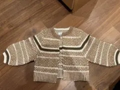 【未使用近】アダムエロペ　カーディガン　ブラウン　フリーサイズ