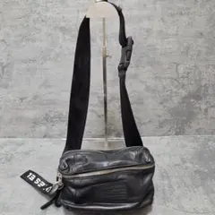 DIESEL ディーゼル ボディバッグ ウエストポーチ パンチングレザー 黒