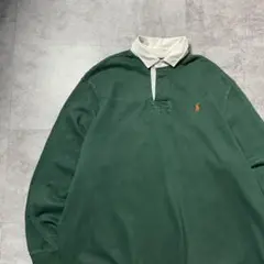ポロバイラルフローレン 刺繍ワンポイント　カラーポニー　グリーン　ラガーシャツ