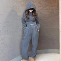 樽井みか ピグメントスウェットアンサンブル セットアップ 3点 ブラック