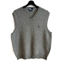 90s RALPH LAUREN ラムウールニットベスト 名作 RRL