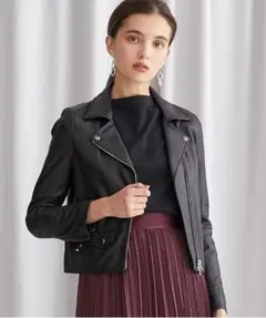 【studious】モイストラムダブルライダースジャケット レディース 黒