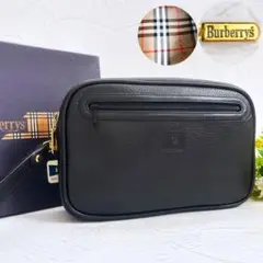 美品✨バーバリー　ショルダーバッグ　レザー　黒　ノバチェック　両面フラップ 美品 Burberry バーバリー ショルダーバッグ ノバチェック