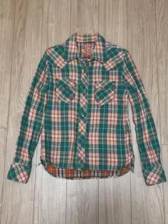 TMT チェックシャツ キムタク レア HERO グリーン バッファロー ガーゼ