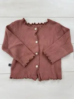 リブカーディガン レンガ色　80cm