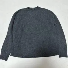 ユニクロ スフレヤーンクルーネックセーター M ダークグレー 人気完売色