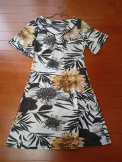 Bou Jeloud 大きなフラワープリント 麻 ワンピース 半袖チュニック