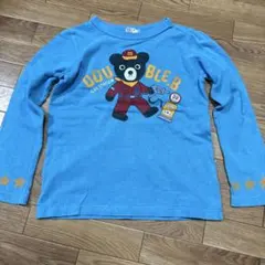 ミキハウス ダブルＢ クマプリント 長袖Tシャツ ブルー 130