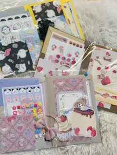 ☆同梱　紙モノ　味紙　まとめ売　ラッピングお手紙　セット　詰め合わせ　おすそ分け pink♡紙モノおすそ分けセット おまけ付 ② - メルカリ